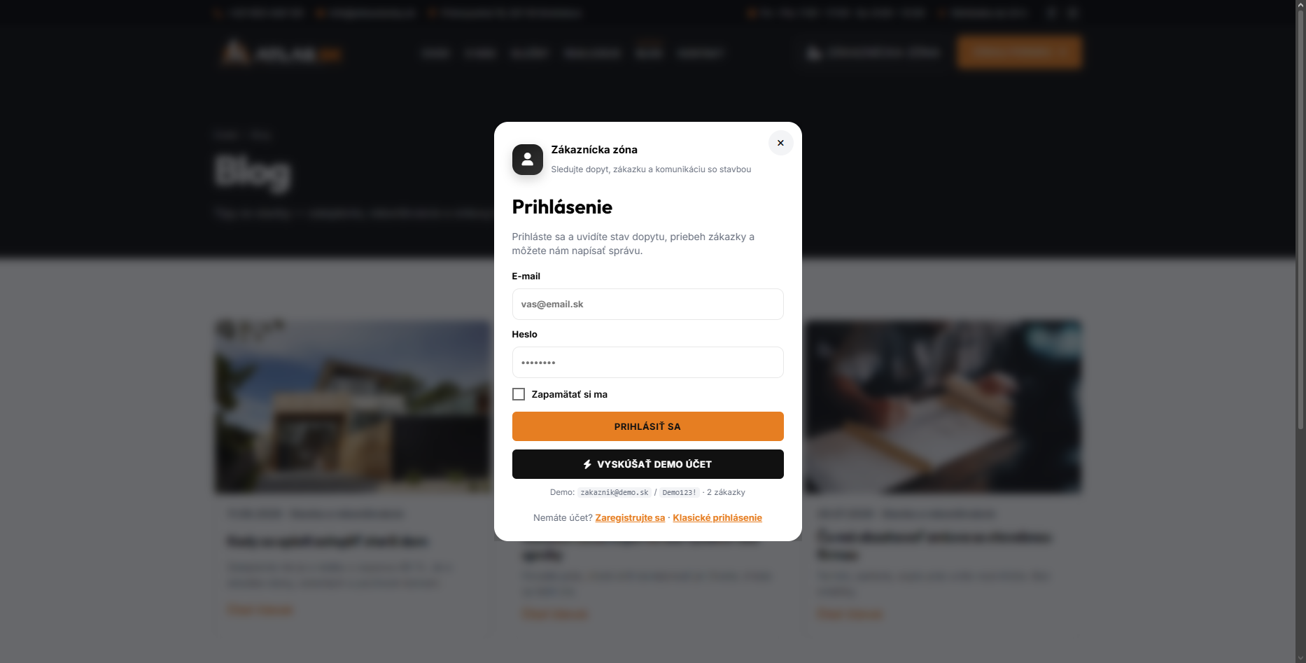 CRM + site d'entreprise pour les entreprises de construction (demandes, commandes, espace client) – Náhľad 6