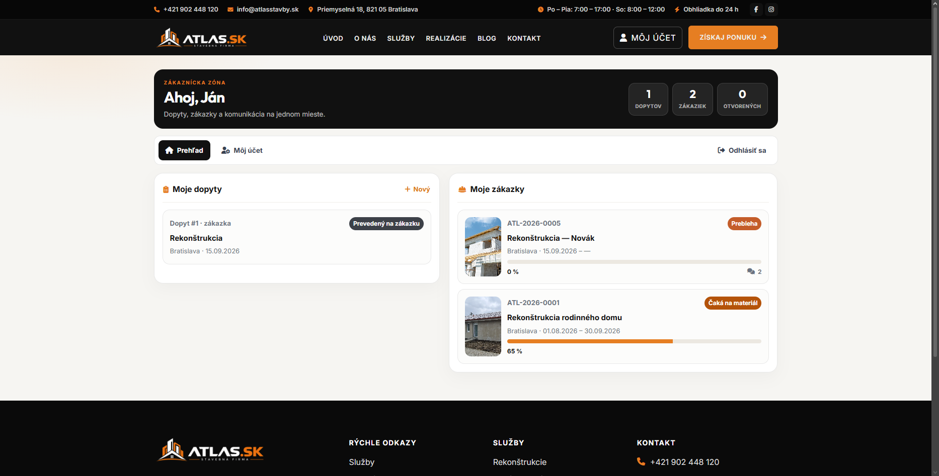 CRM + site d'entreprise pour les entreprises de construction (demandes, commandes, espace client) – Náhľad 7